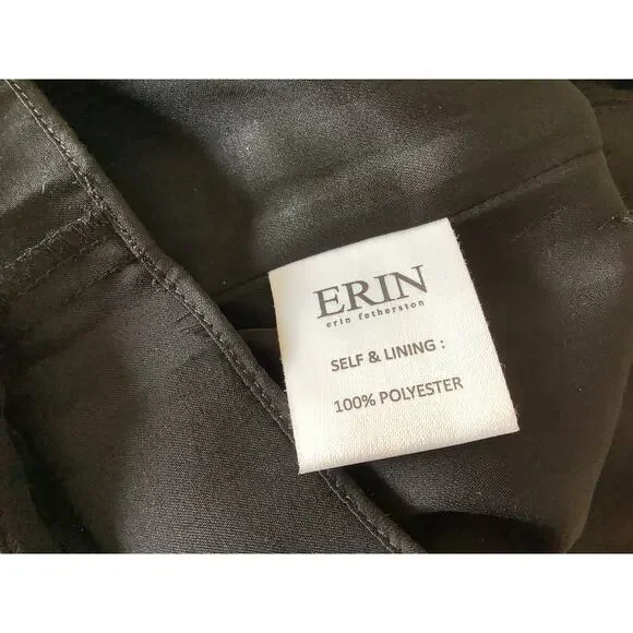 ERIN by ERIN FETHERSTON BLACK TANK STYLE DRESS WITH SHORT THREAD FRINGE 4 NEW - Picture 8 of 8